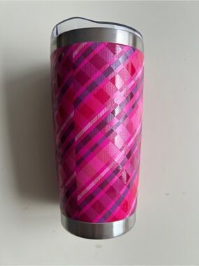 LUG GUZZLE TUMBLER BERRY PLAID BNIP